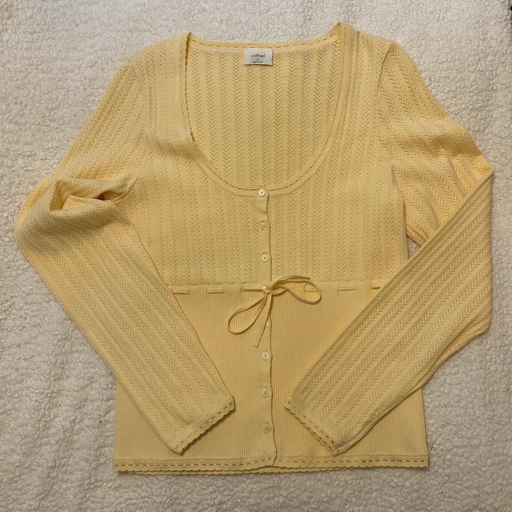 Wilfred Yellow Cardigan Sweater